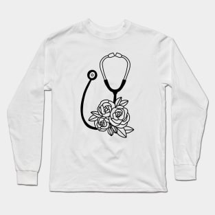 Floral Stethoscope Long Sleeve T-Shirt